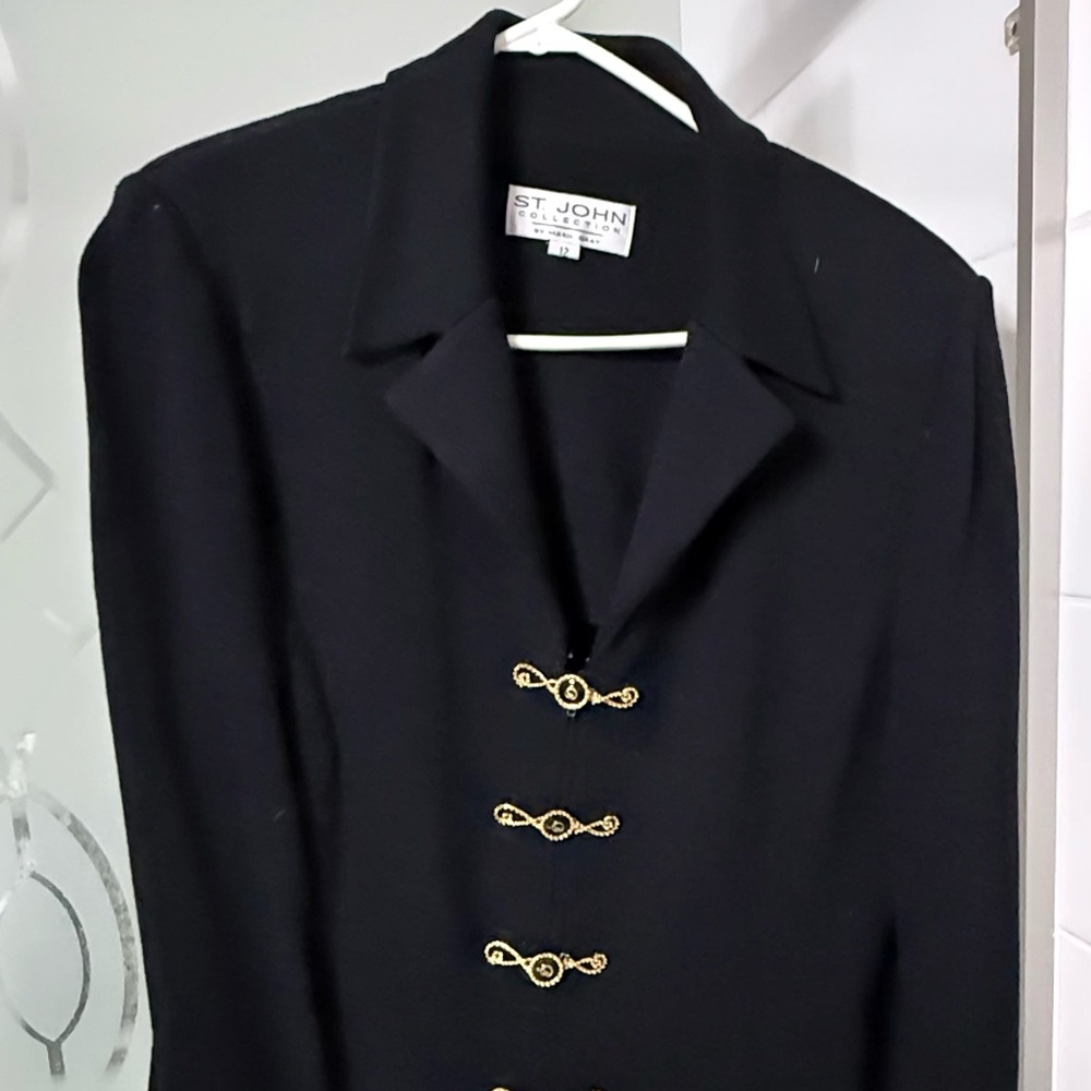 St. John Black Jacket with Gold Details